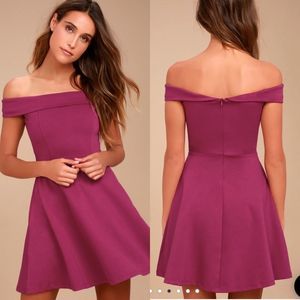 Lulu's Strapless Magenta Dress